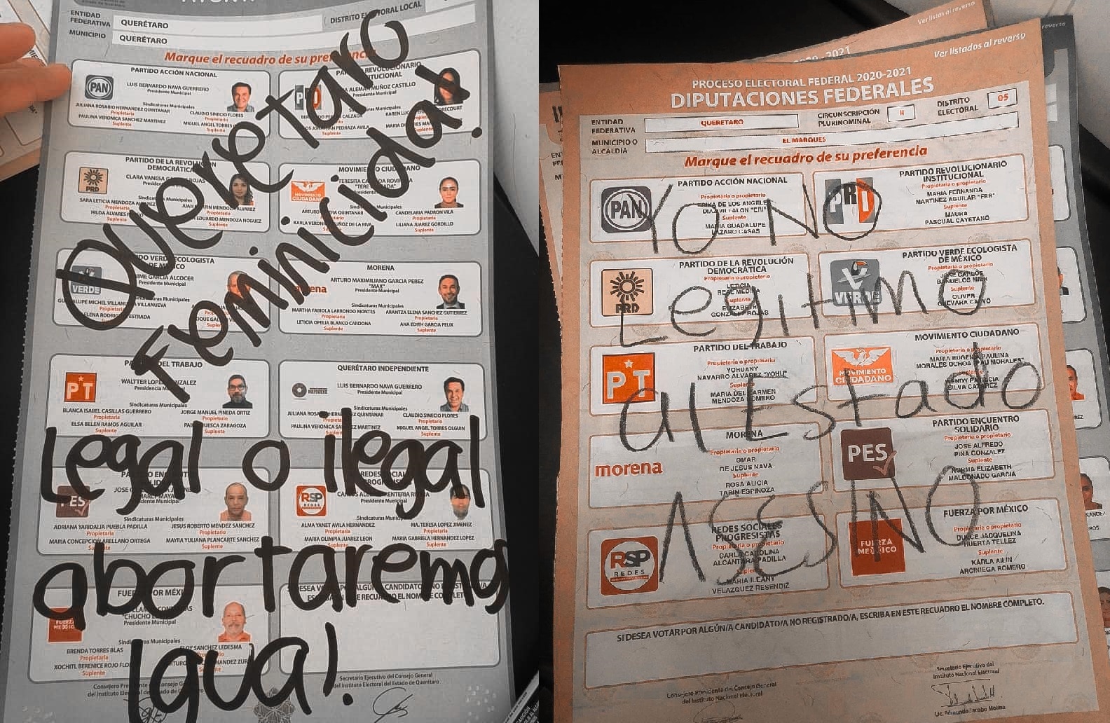 "Querétaro feminicida"; denuncian y anulan el voto