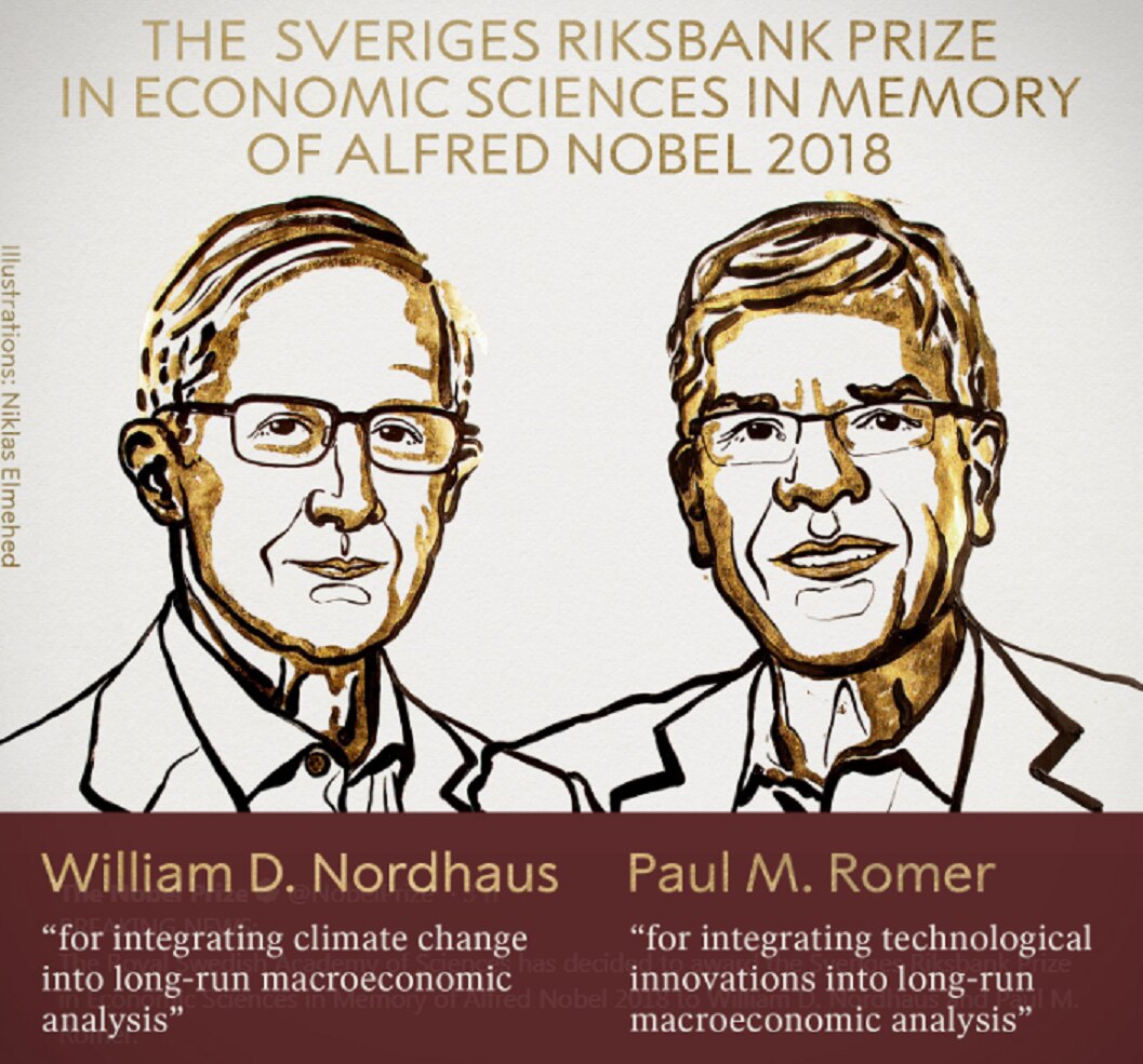 Nordhaus y Romer ganan el Premio Nobel de Economía