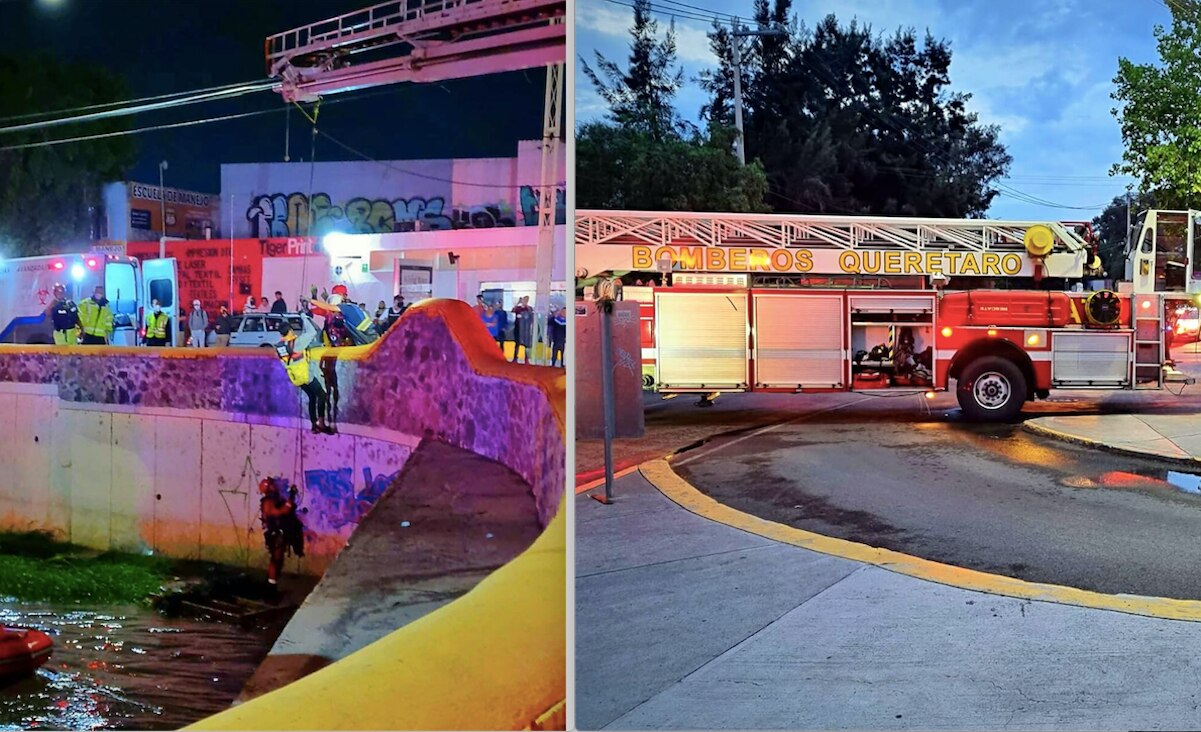 Rescatan a pareja de enamorados en el río Querétaro; estaban atrapados por la lluvia