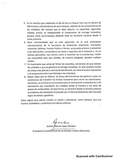 López Obrador avaló compra de pipas en 120 horas