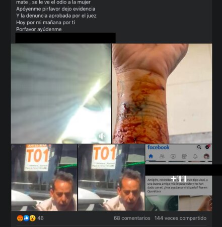 Operador de Qrobús y mujer se confrontan en la vía pública 