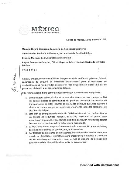 López Obrador avaló compra de pipas en 120 horas