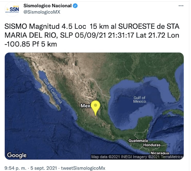 Foto: Sismológico Nacional