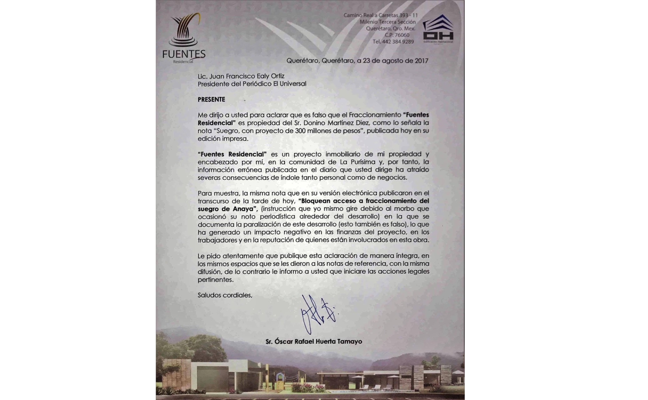 Predio del suegro es otro en La Purísima 