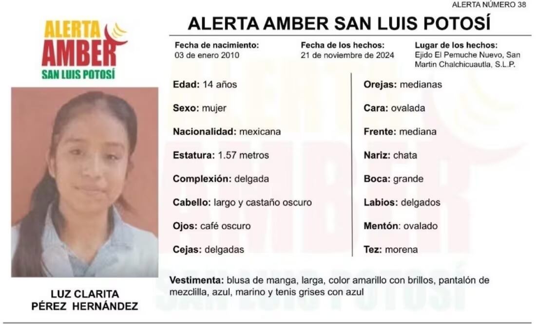 Luz Clarita fue reportada como desaparecida desde el pasado 21 de noviembre, 10 días más tarde, su cuerpo fue encontrado sin vida (02/12/2024). Foto: Especial