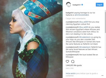 Critican a Rihanna por emular a Nefertiti