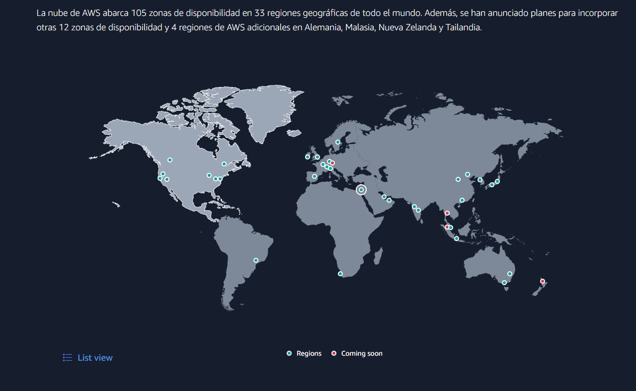La nueva región de infraestructura de AWS en México se une a las 33 regiones que tienen en 105 zonas geográficas del mundo