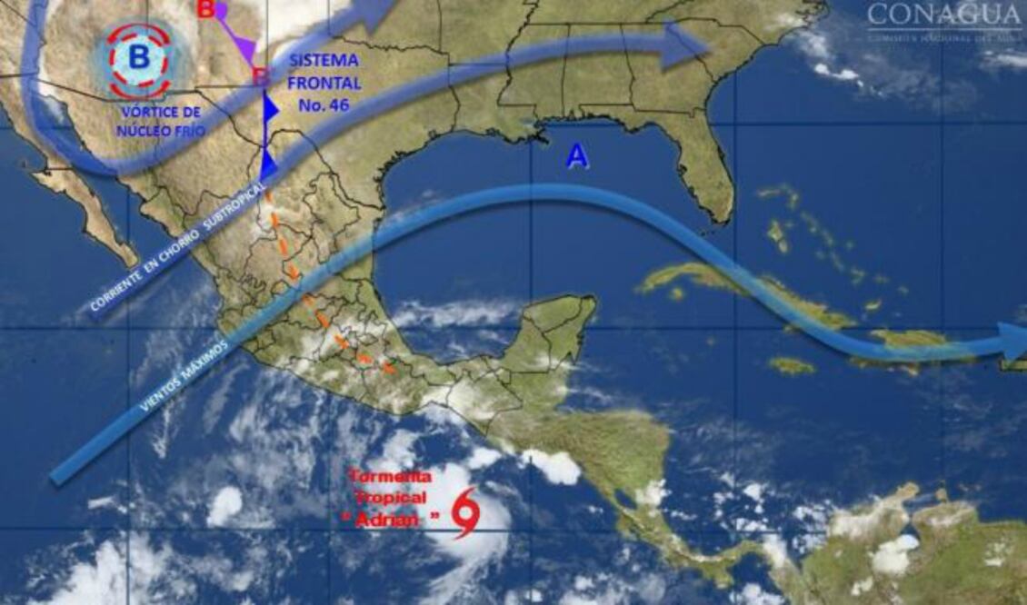 Prevén que tormenta “Adrián” se convierta en huracán en 48 horas
