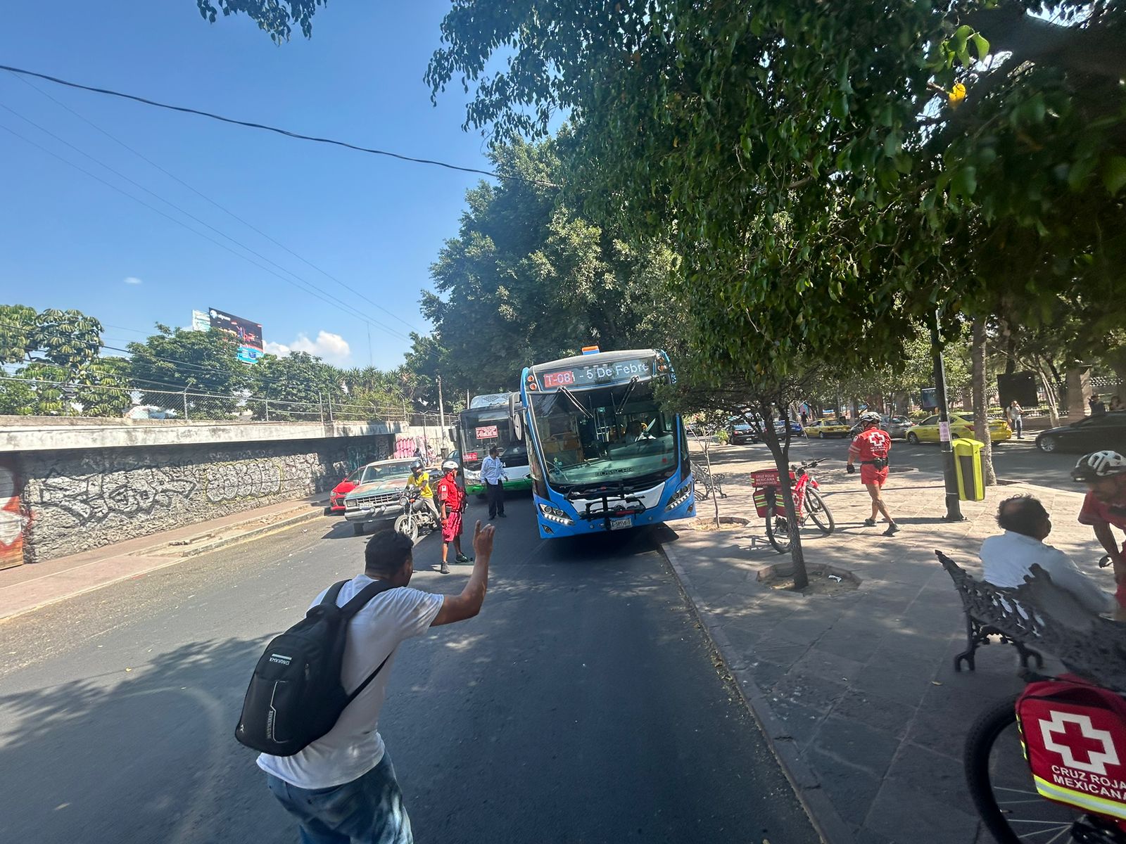 Accidente de unidad Qrobús, a la altura de la Alameda