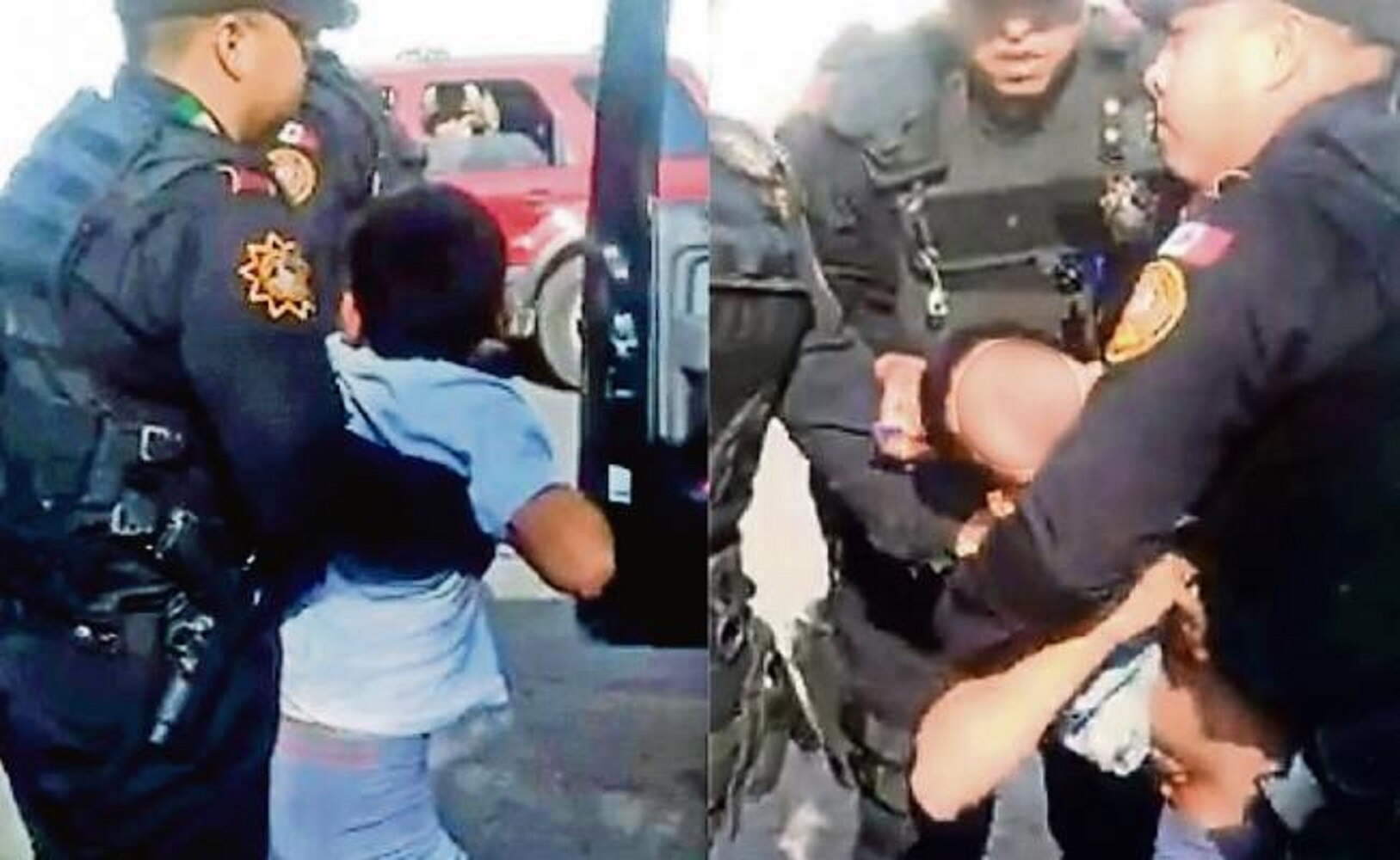 El video que circula en redes sociales muestra el momento en que el infante es subido a una unidad de la Fuerza Civil, para luego ser trasladado al DIF. (TOMADA DE VIDEO)