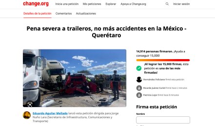 Lanzan petición en Change.org para sancionar a traileros de la carretera 57 