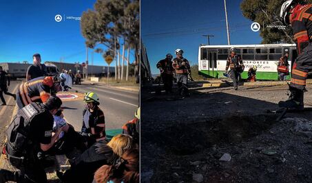 Autobús de pasajeros choca contra el tren; hay una persona fallecida