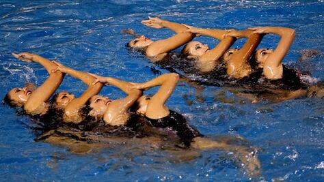 Listo, equipo de nado sincronizado