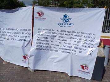 Personal del ISSSTE en Querétaro se manifiesta contra nuevas autoridades por afectaciones laborales