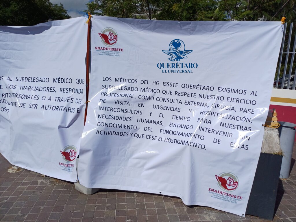 Personal del ISSSTE en Querétaro se manifiesta contra nuevas autoridades por afectaciones laborales