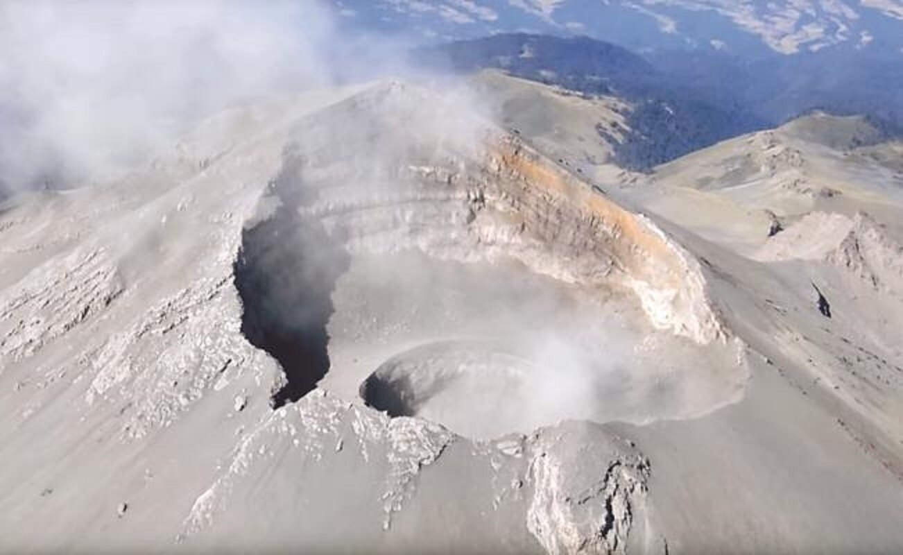 Localizan nuevo domo en el cráter del Popocatépetl