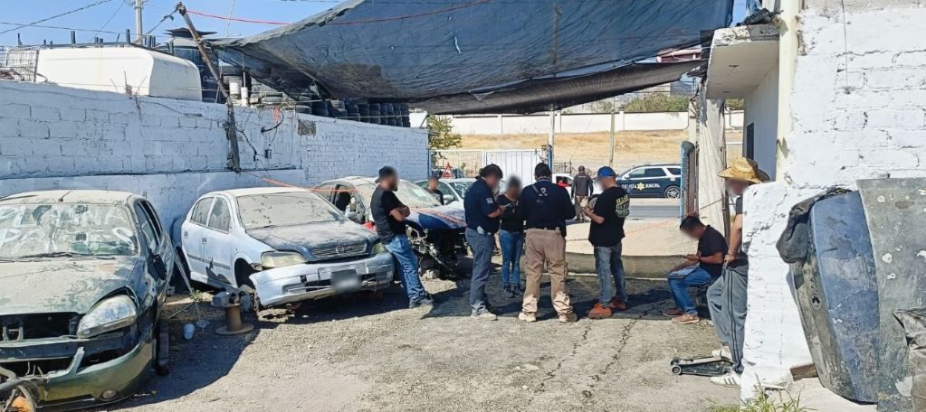 Tras operativo, suspenden yonke ubicado en la carretera San Pedro Martín. Foto: Especial