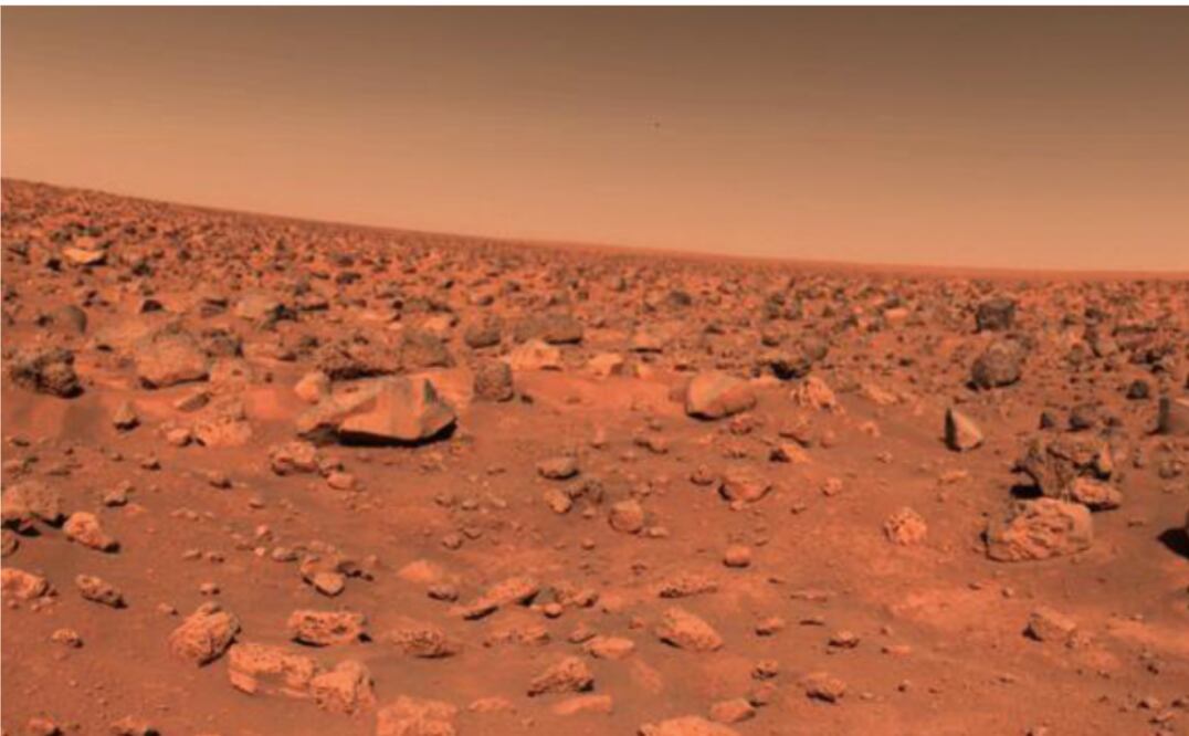 La primera foto de Marte enviada por la sonda Viking II en la década de 1970. Las naves Viking fueron las primeras que aterrizaron en la superficie de Marte y lograron enviar imágenes a la Tierra (Foto: NASA)