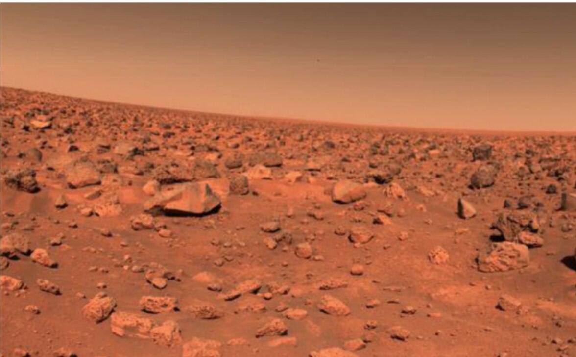 La primera foto de Marte enviada por la sonda Viking II en la década de 1970. Las naves Viking fueron las primeras que aterrizaron en la superficie de Marte y lograron enviar imágenes a la Tierra (Foto: NASA)