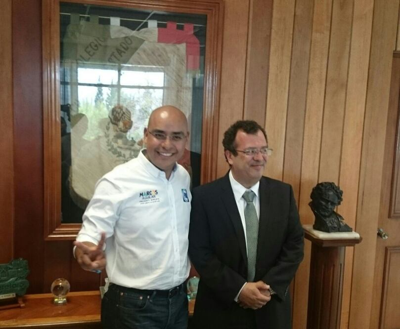 Marcos Aguilar hace visita de cortesía al rector de UAQ