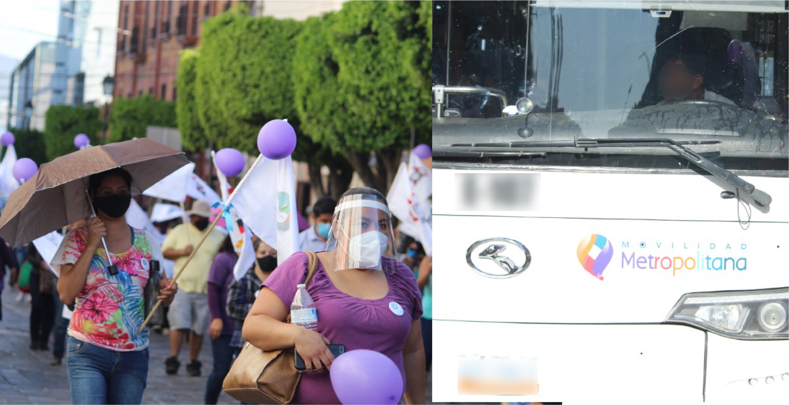 #8M2021. Conductores de transporte público “avientan” camiones a mujeres que marcharon en Querétaro