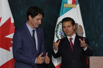 Recibe Peña Nieto a Justin Trudeau en Palacio Nacional