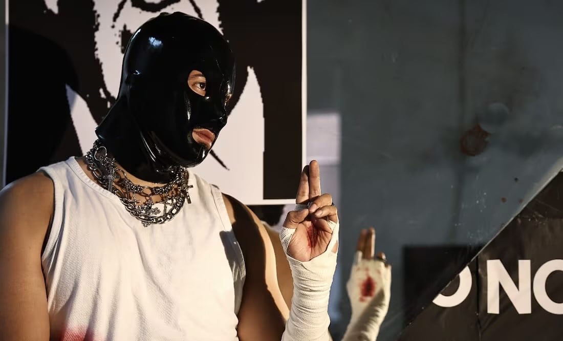 Conferencia y retratos de prensa del pintor Fabián Cháirez, sobre la censura que está viviendo. Fotos: Berenice Fregoso/EL UNIVERSAL.