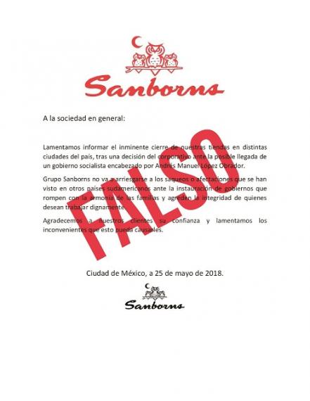 Falso, que cerraremos tiendas: Sanborns