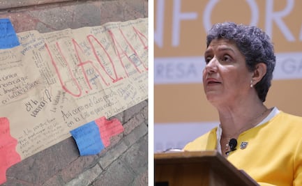 Protestan contra la rectora de la UAQ, durante su quinto informe