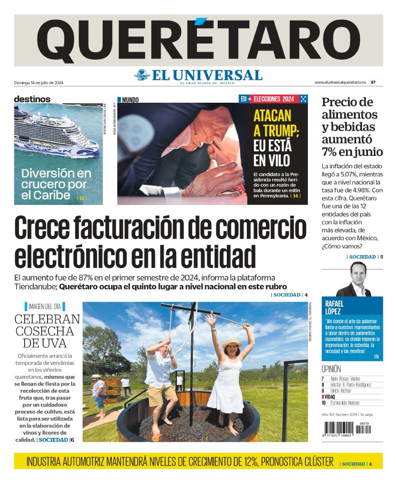 Portada 14 de julio de 2024