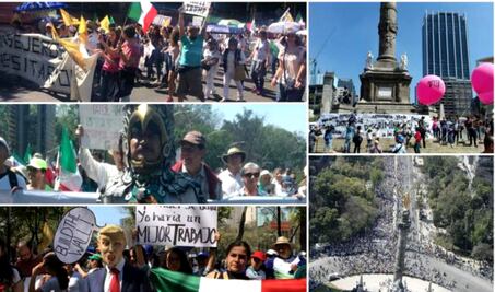 Dos marchas contra Trump se llevan a cabo en CDMX