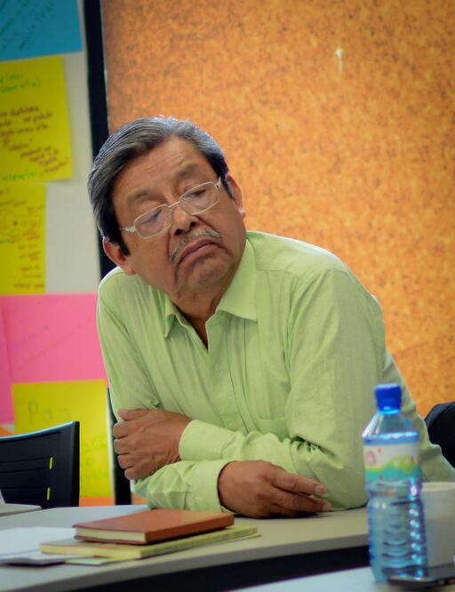 Miguel Rocha, Manuel Bolom y Natalio Hernández participaron en el Encuentro de Escritores en Lenguas Indígenas (FOTOS: DEMIAN CHÁVEZ/EL UNIVERSAL)