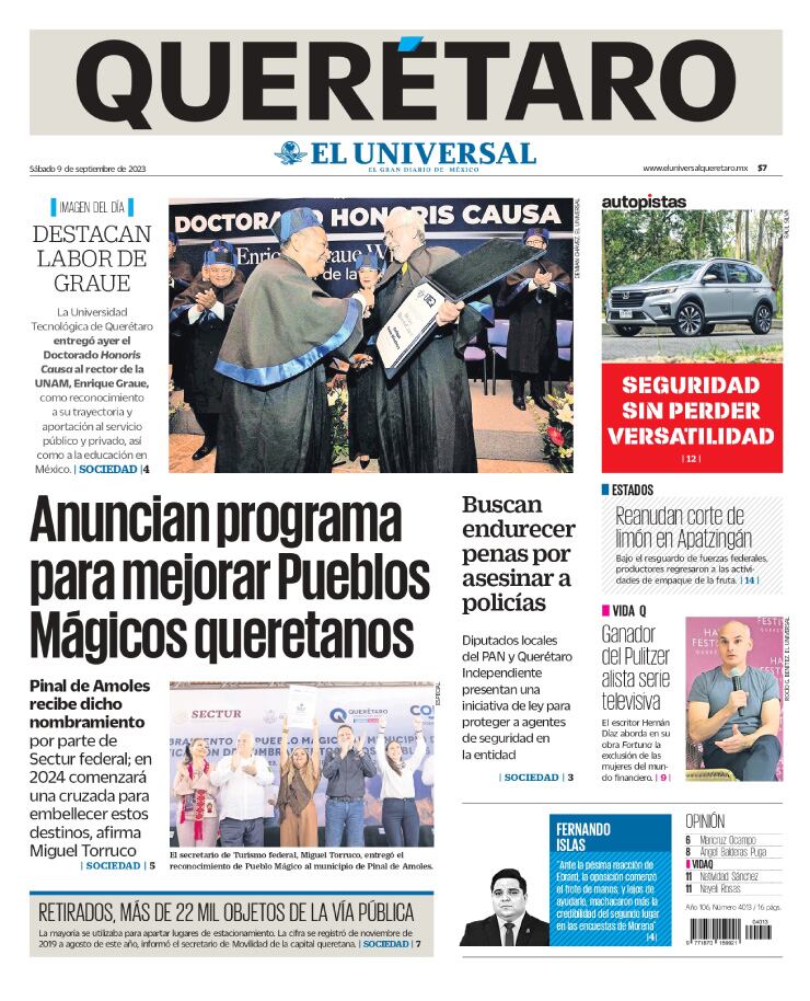 Portada 9 de septiembre de 2023