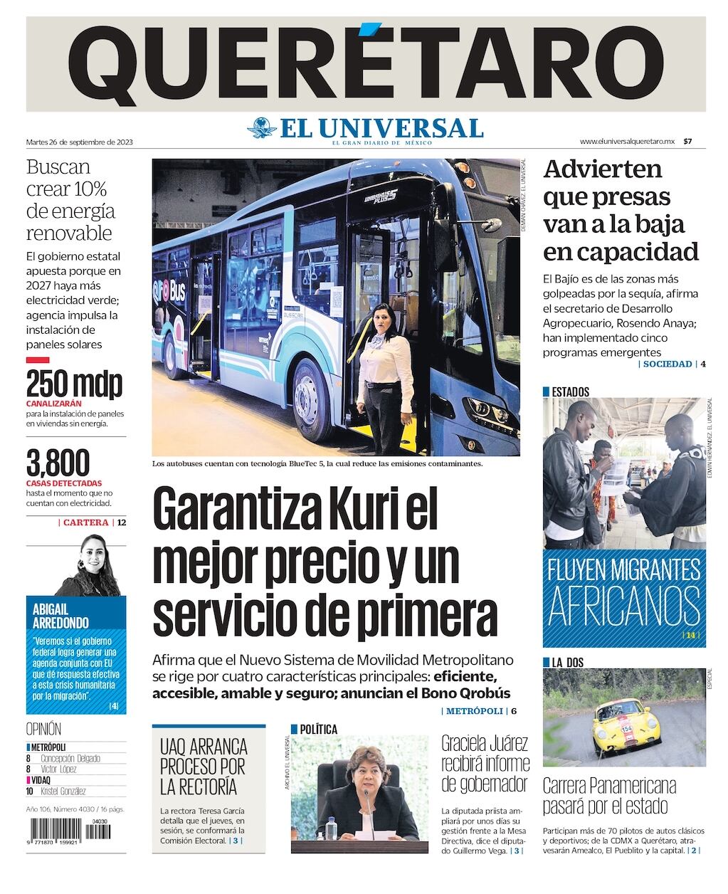 Portada 26 de septiembre de 2023