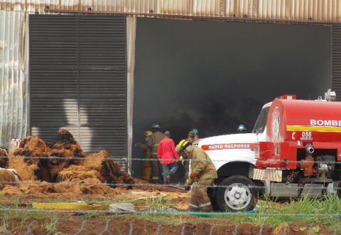 Arde fábrica de colchones