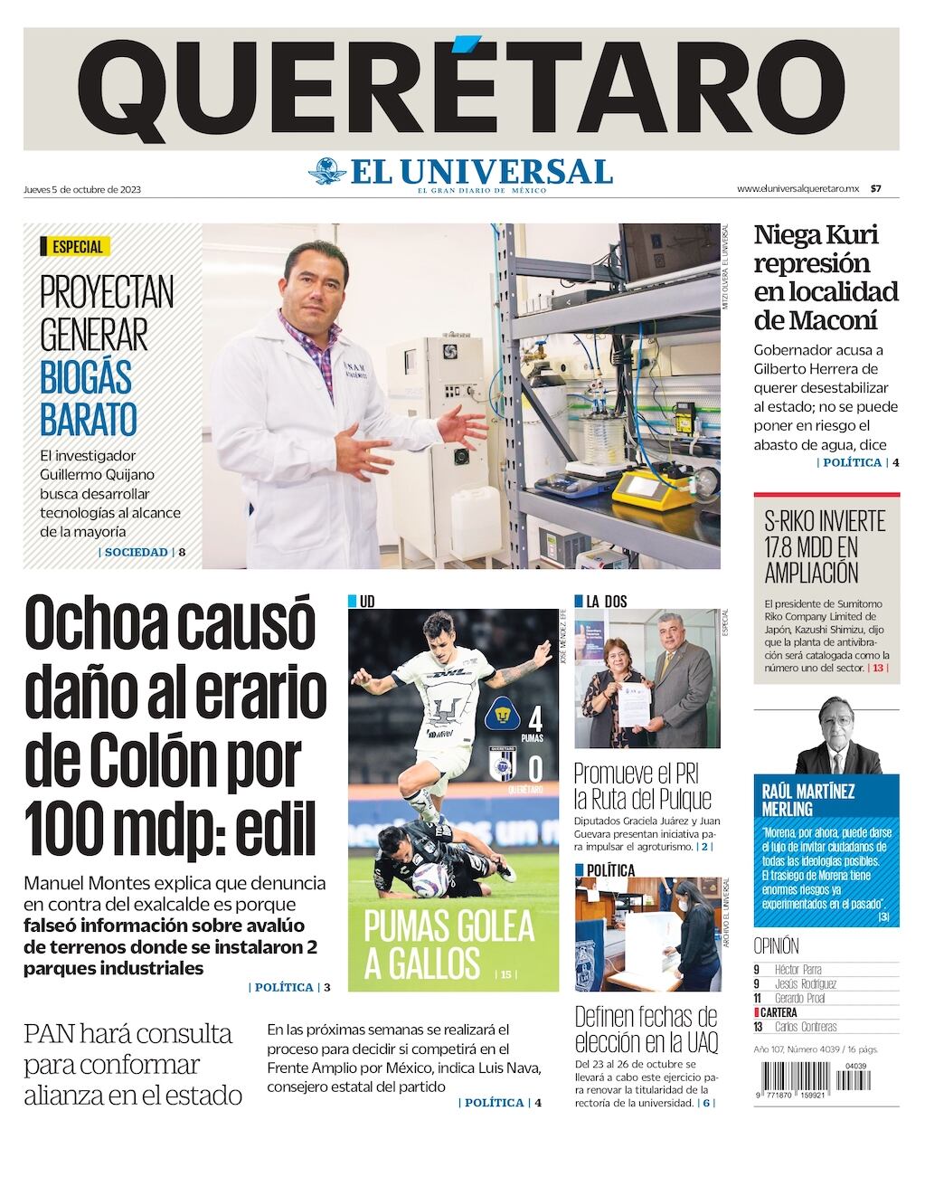 Portada 05 de octubre de 2023