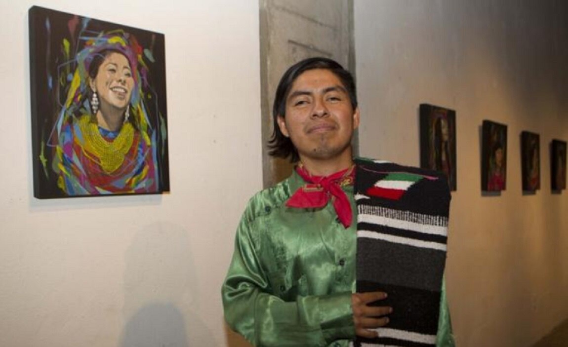 Artista triqui no puede pintar en Europa por falta de recursos