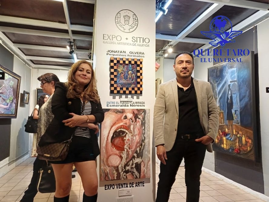 Esmeralda Neresis y Jonatan Olvera inauguraron las exposiciones Entre el fuego y la mirada y Pequeños Formatos. FOTO: ROSAURA HERNÁNDEZ
