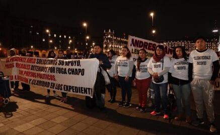 Esposas de federales ligados con fuga de “El Chapo” protestan en Palacio Nacional