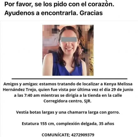Localizada. Internautas se movilizaron para encontrar a maestra desaparecida en San Juan del Río 
