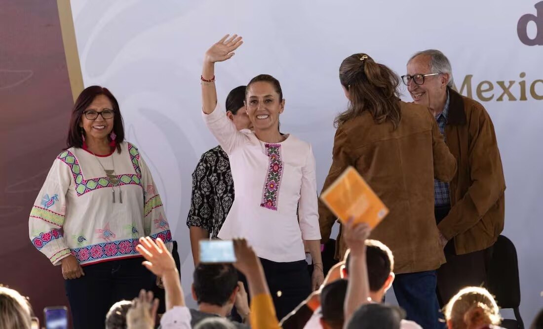 La presidenta Claudia Sheinbaum encabezó el Banderazo del Programa “Sol del Norte” de Paneles Solares, en Mexicali, Baja California. Foto: Hugo Salvador/EL UNIVERSAL