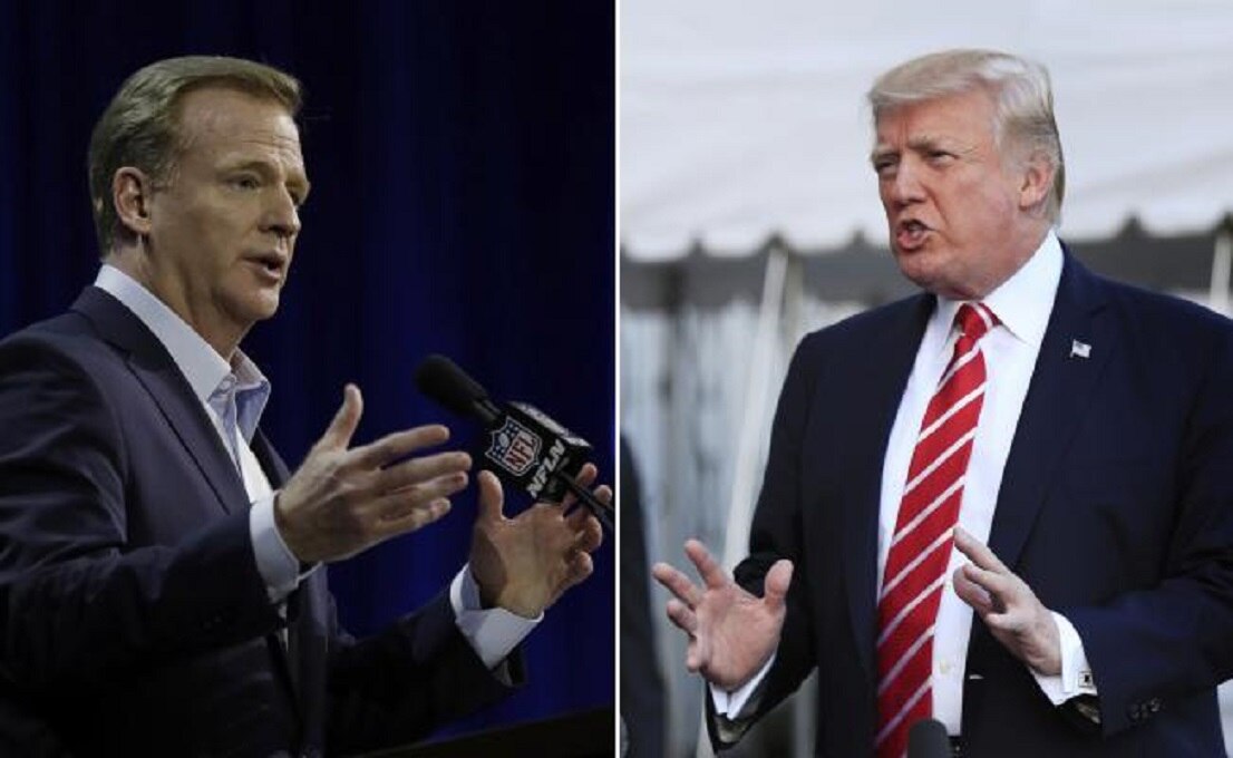 Roger Goodell y Donald Trump (Foto: AP)