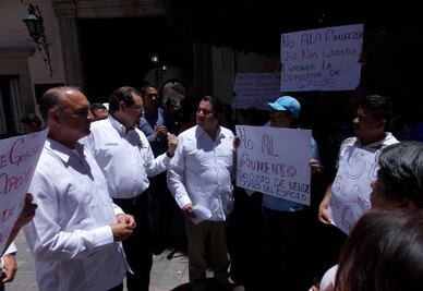 Protesta de comerciantes de La Corregidora 