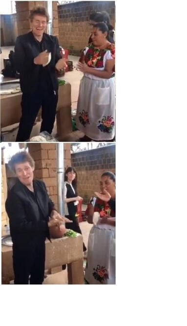 Dafoe hace tortillas en Pátzcuaro
