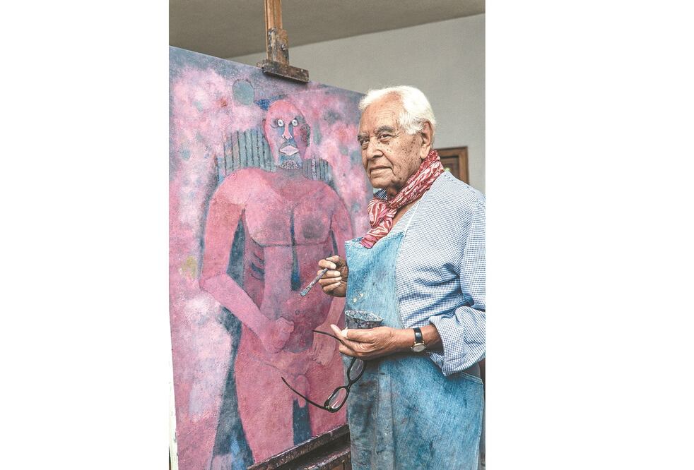 El retrato que acompaña esta nota es de Rufino Tamayo frente al caballete y pincel en mano, en su estudio de la Ciudad de México, captada por Bob en julio de 1987. Foto: Cortesía Bob Schalkwijk