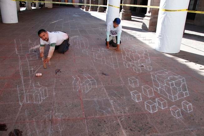 Borran trazos en mural 3D