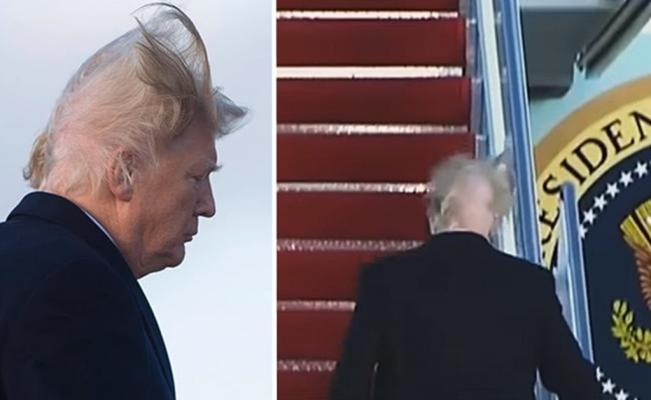 Video. Viento revela la calva de Donald Trump
