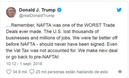 Trump amenaza con poner fin a TLCAN; acusa a Canadá de “abuso”