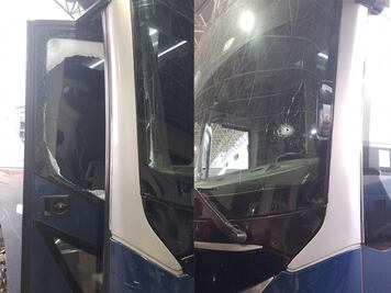 Balacean y asaltan autobús en el Libramiento Noreste