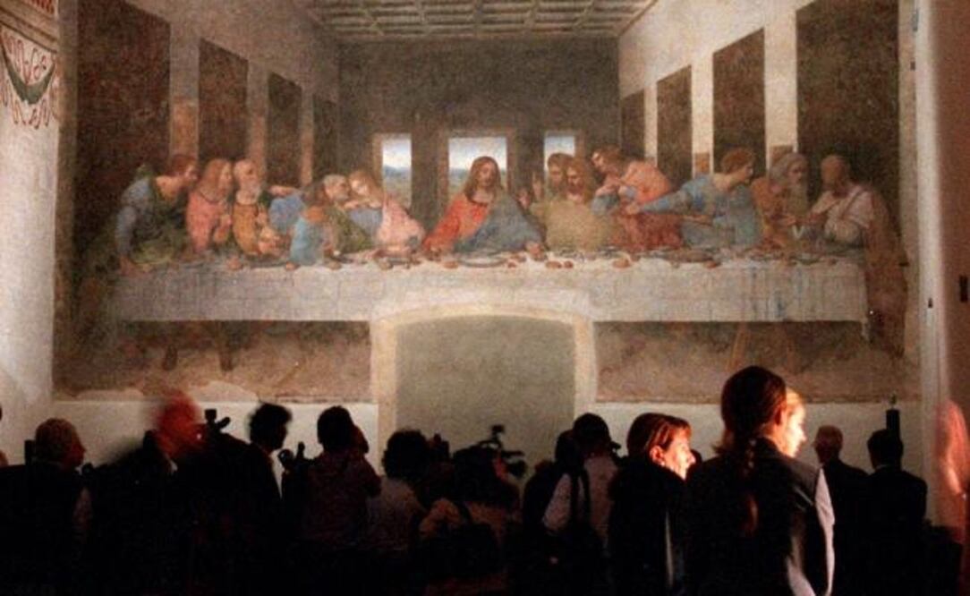 Leonardo da Vinci pintó parte de una réplica de "La última cena", fresco que el artista realizó en la basílica de santa Maria delle Grazie, Milán. Foto: AP / Antonio Calanni, Archivo